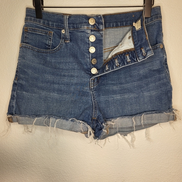 Madewell High-Rise Rough Hem Denim Shorts w Button Fly size 26 - Picture 5 of 12